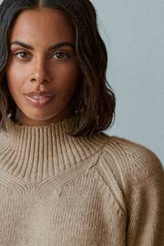 Camel Brown High Neck Long Line Jumper - Image 4 of 6