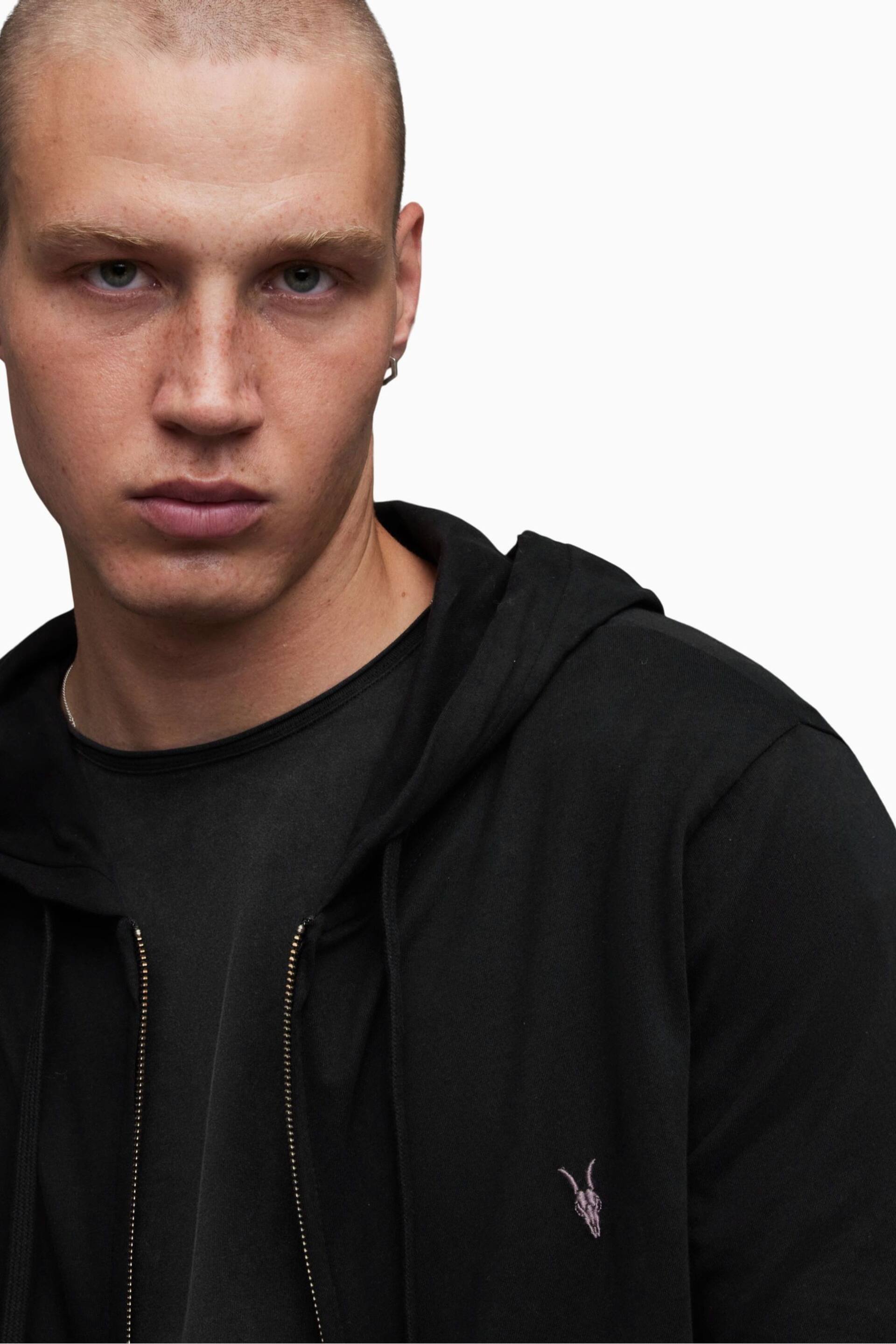 AllSaints Black Brace Hoodie - Image 4 of 6