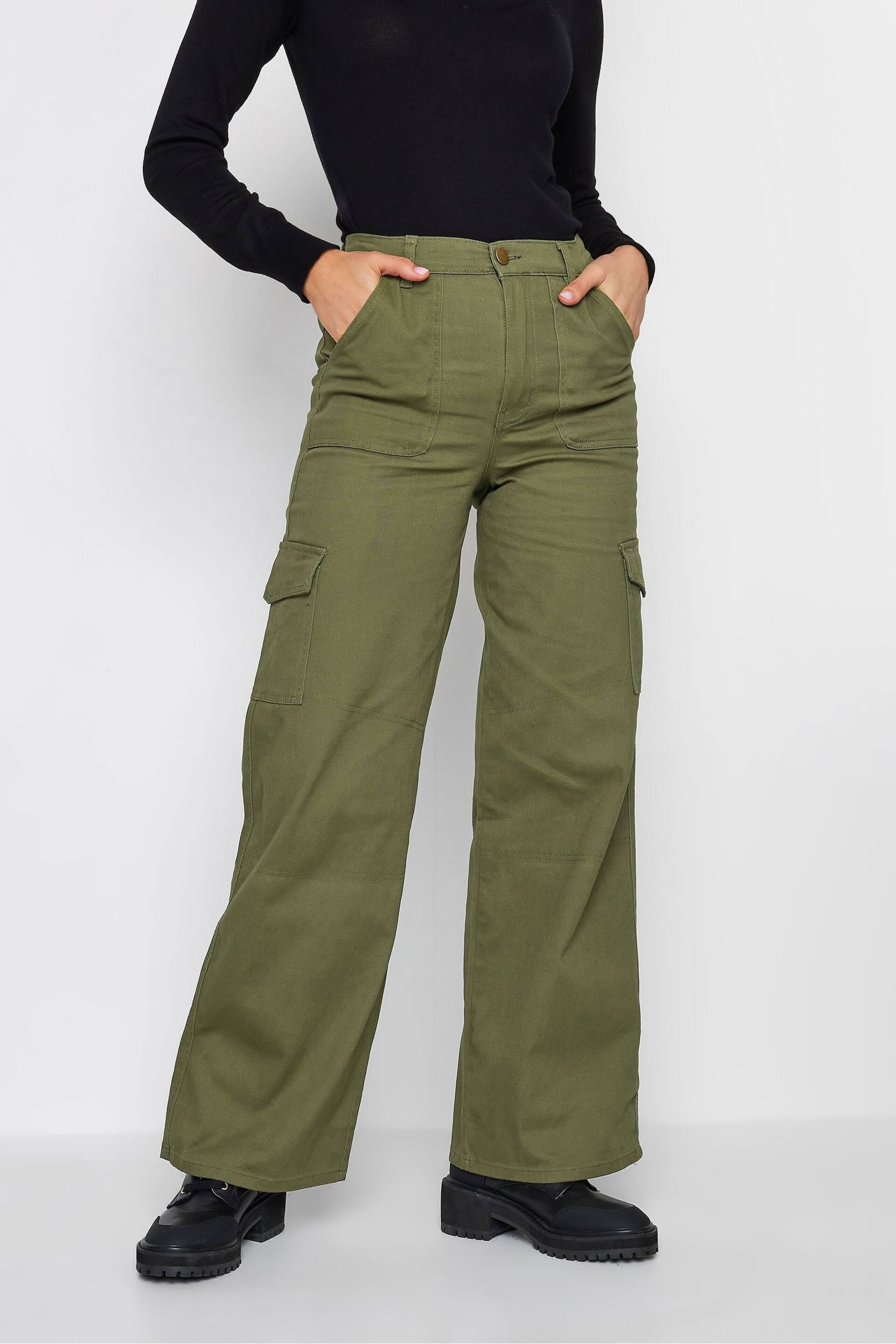 Long Tall Sally Green Loose Utility Trousers - Image 1 of 3