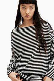 AllSaints Black Stripe Rita T-Shirt - Image 5 of 6