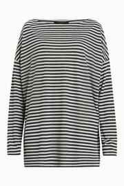 AllSaints Black Stripe Rita T-Shirt - Image 6 of 6