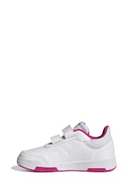 adidas White/Pink Tensaur Hook and Loop Shoes - Image 5 of 9