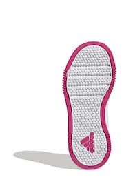 adidas White/Pink Tensaur Hook and Loop Shoes - Image 6 of 9