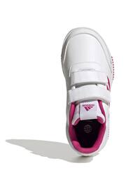adidas White/Pink Tensaur Hook and Loop Shoes - Image 7 of 9