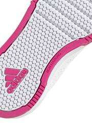 adidas White/Pink Tensaur Hook and Loop Shoes - Image 8 of 9