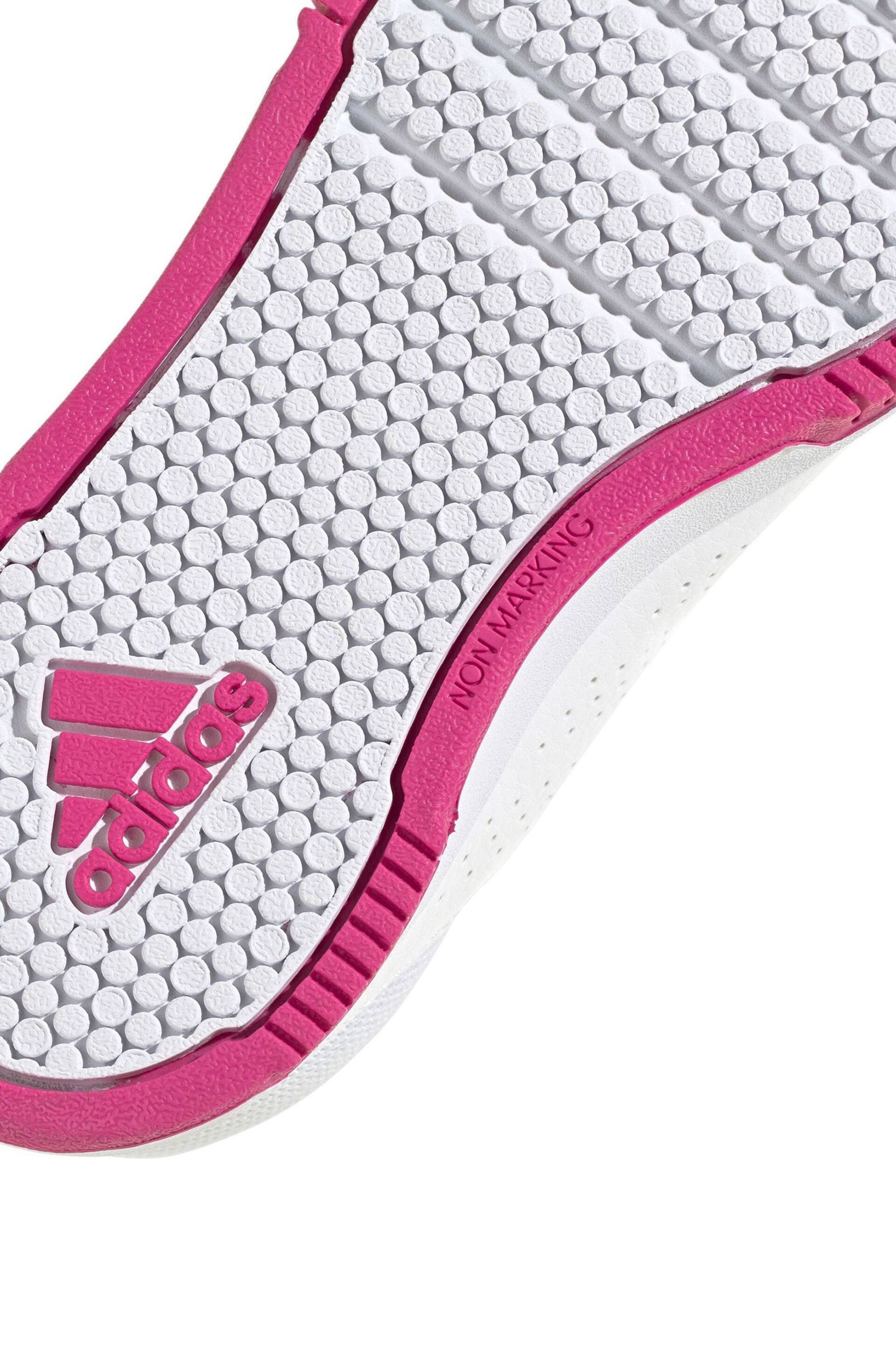 adidas White/Pink Tensaur Hook and Loop Shoes - Image 8 of 9