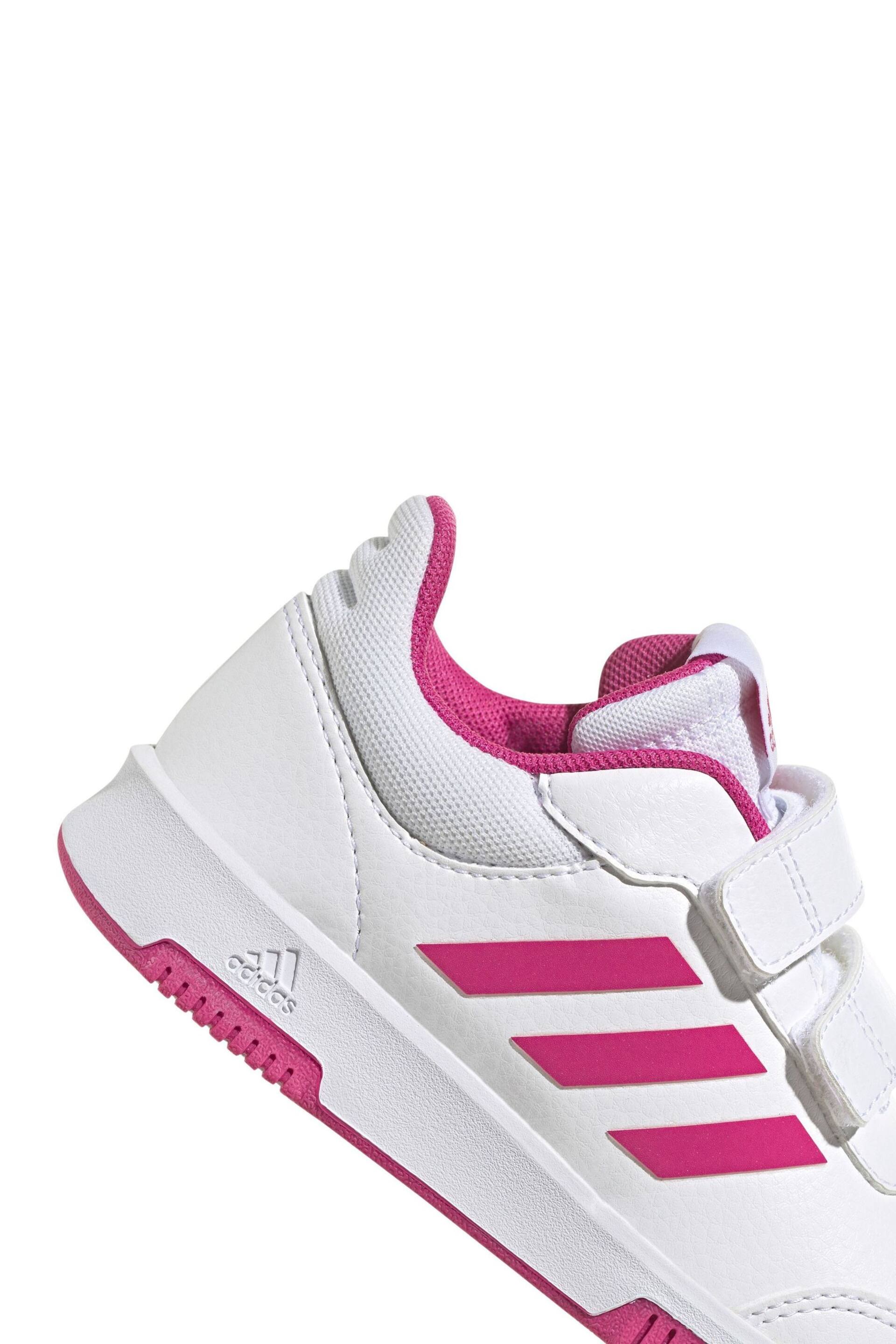 adidas White/Pink Tensaur Hook and Loop Shoes - Image 9 of 9