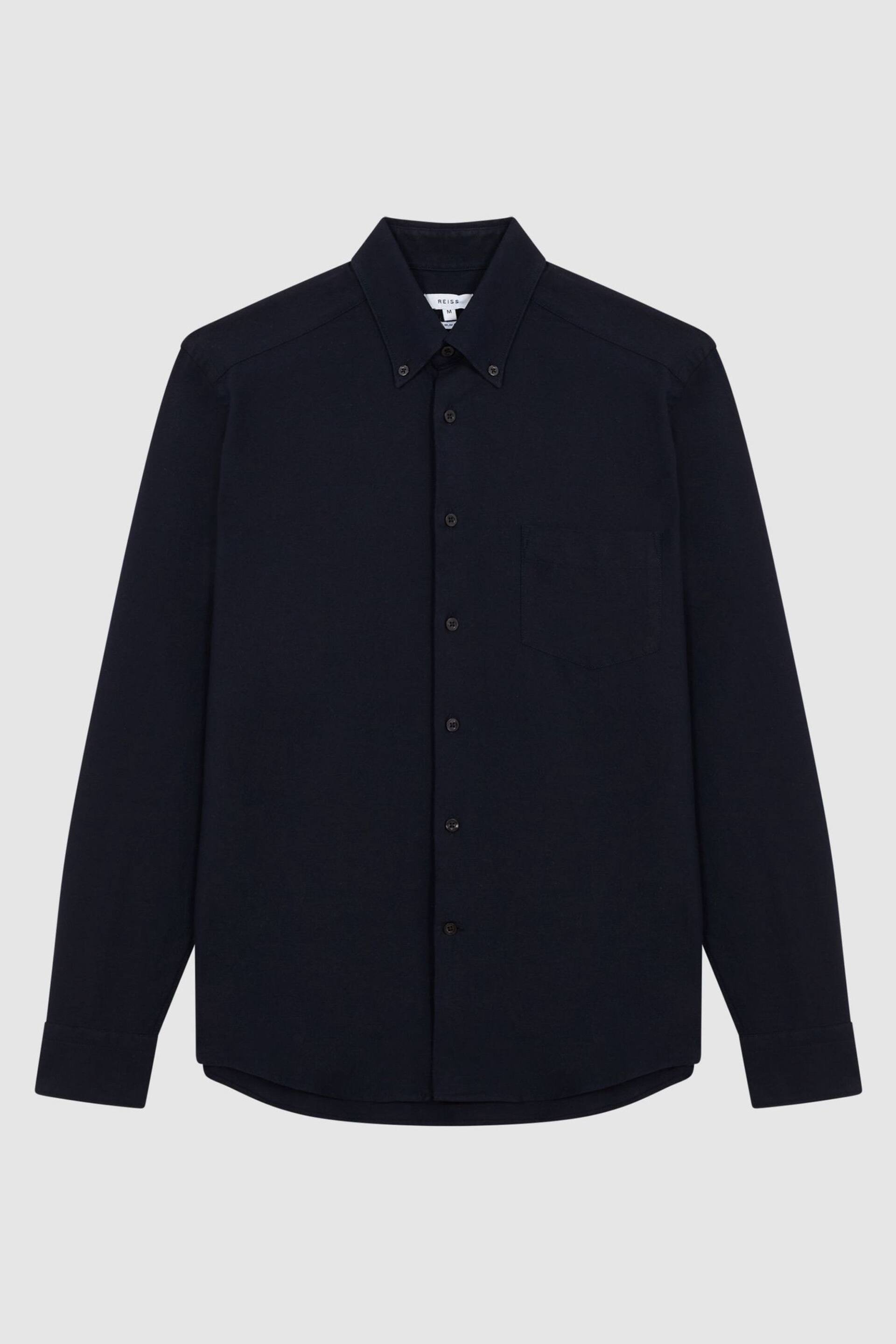 Reiss Navy Greenwich Slim Fit Cotton Oxford Shirt - Image 2 of 8