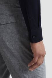 Reiss Navy Greenwich Slim Fit Cotton Oxford Shirt - Image 8 of 8