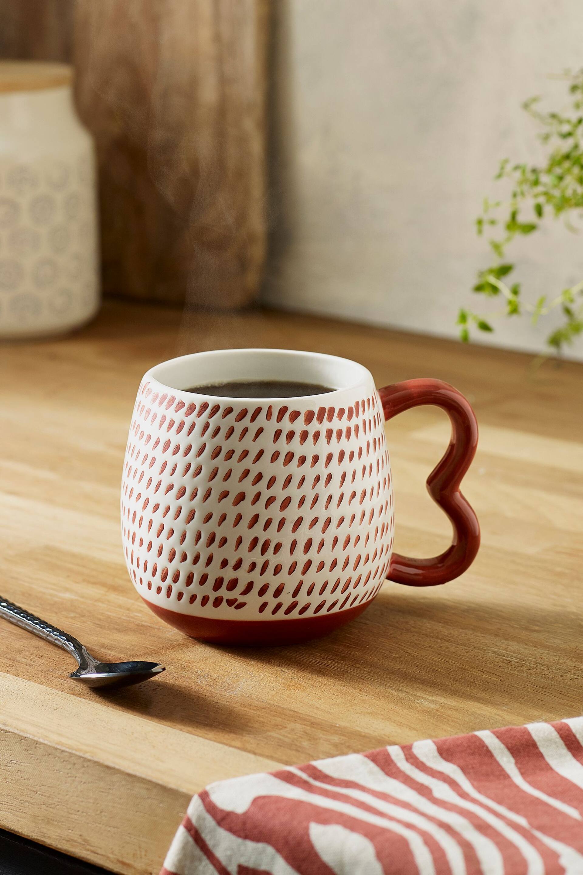 Rust Red Wiggle Handle Large Mug - Image 1 of 3