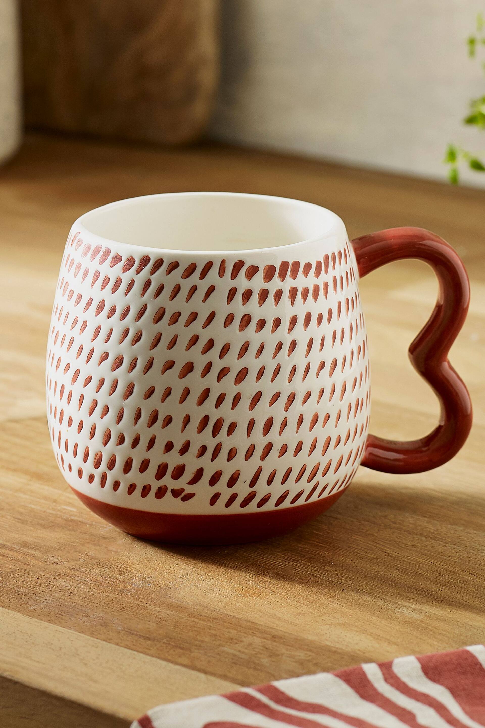 Rust Red Wiggle Handle Large Mug - Image 2 of 3