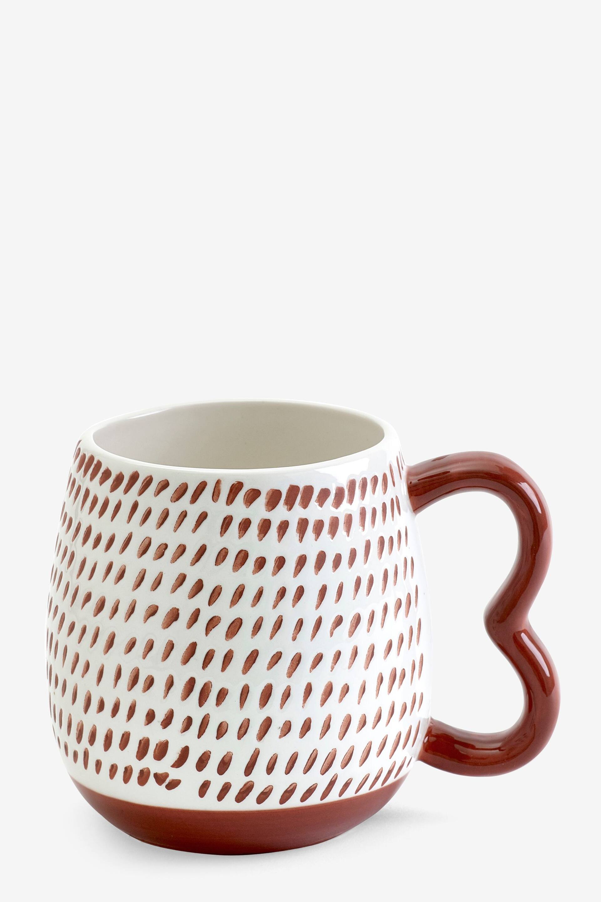 Rust Red Wiggle Handle Large Mug - Image 3 of 3