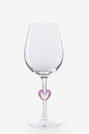 Set of 2 Clear Heart Stem Wine Glasses - Image 4 of 4