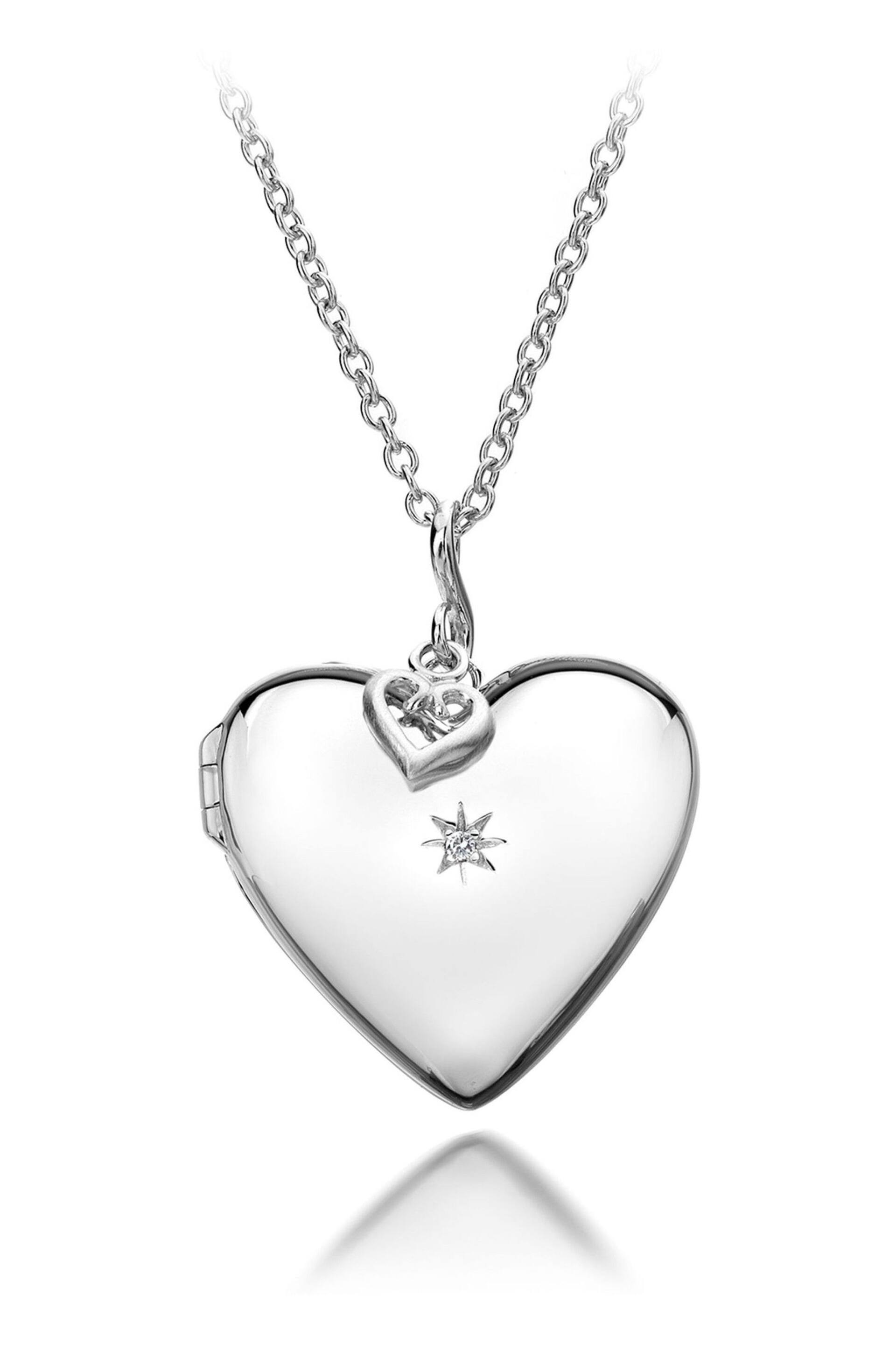 Hot Diamonds Silver Tone Romantic Heart Locket Necklace - Image 2 of 3