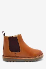 Tan Brown Wide Fit (G) Warm Lined Leather Chelsea Boots - Image 1 of 4