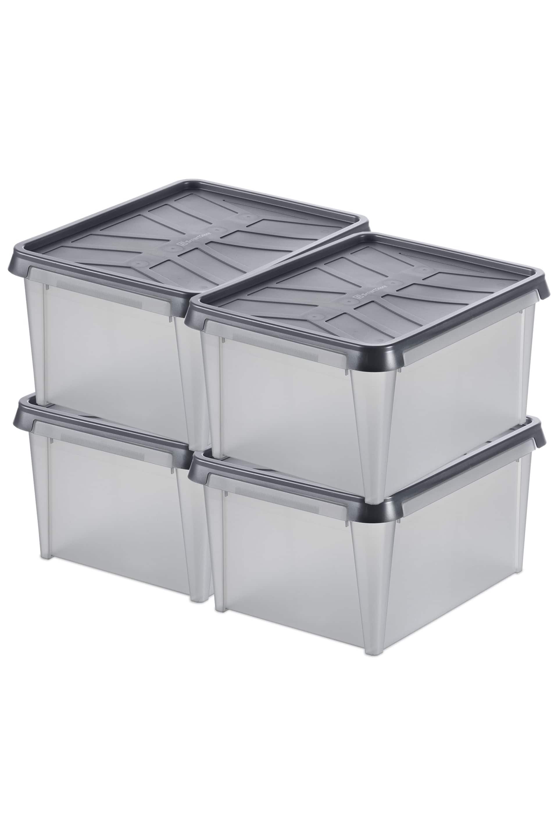 Orthex Set of 4 Grey Smartstore 33L Dry Water Resistant Storage Boxes - Image 5 of 5