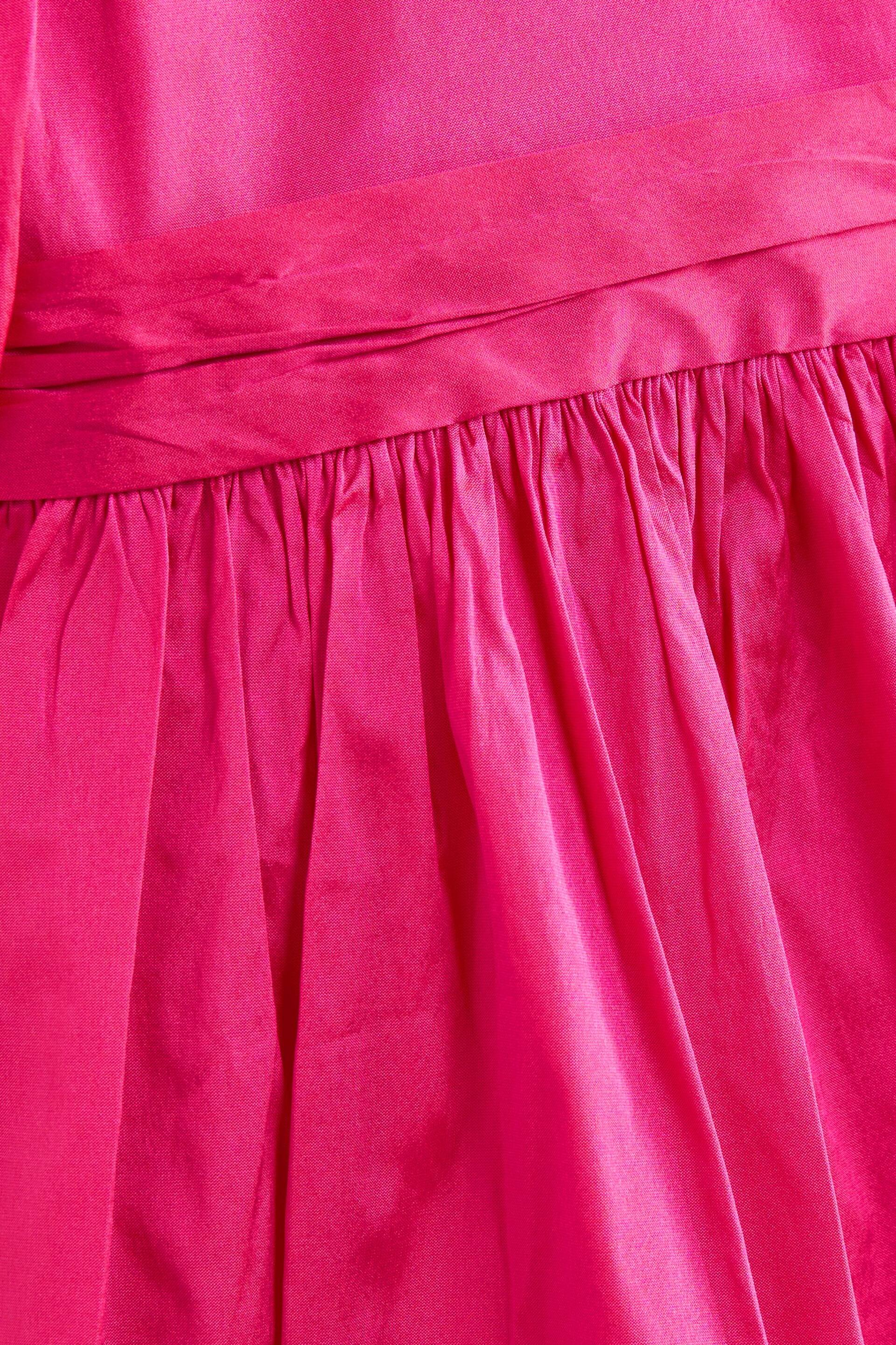 Fuchsia Pink Taffeta Flower Girl Bow Dress (3mths-10yrs) - Image 7 of 7