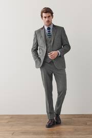 Grey Tailored Trimmed Donegal Fabric Suit: Trousers - Image 2 of 9