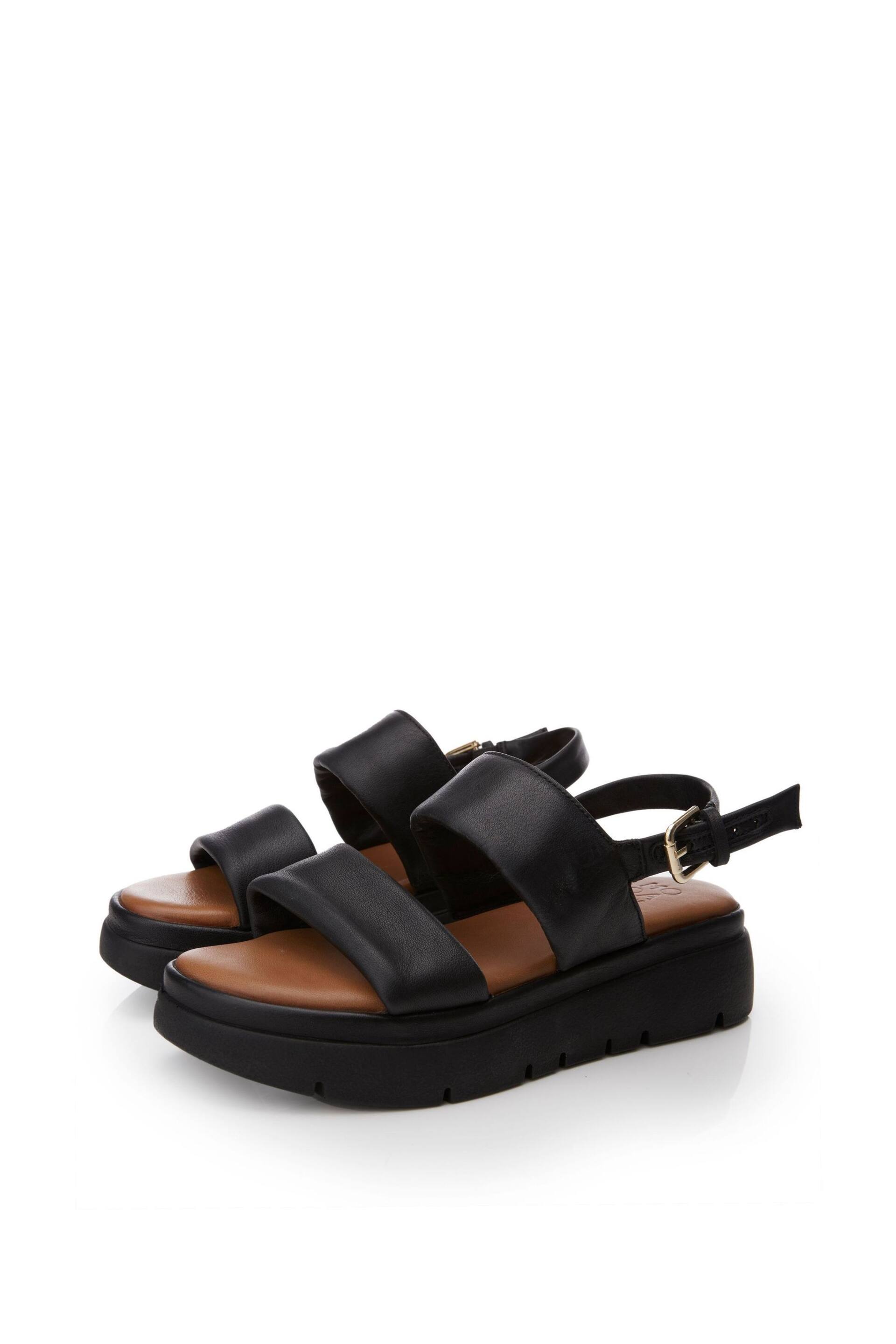 Moda in Pelle Tone Nelly Two Part Flexi Ring Hardware Wedge Sandals - Image 3 of 4