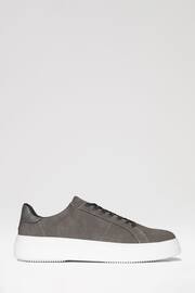 Threadbare Grey Raised Sole Court Trainers - Image 1 of 4