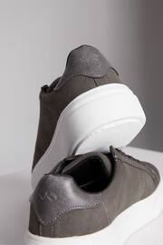 Threadbare Grey Raised Sole Court Trainers - Image 4 of 4