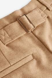 Camel Brown Premium Wool Blend Wide Trousers - Image 10 of 11