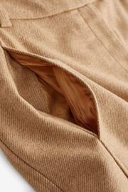 Camel Brown Premium Wool Blend Wide Trousers - Image 9 of 11
