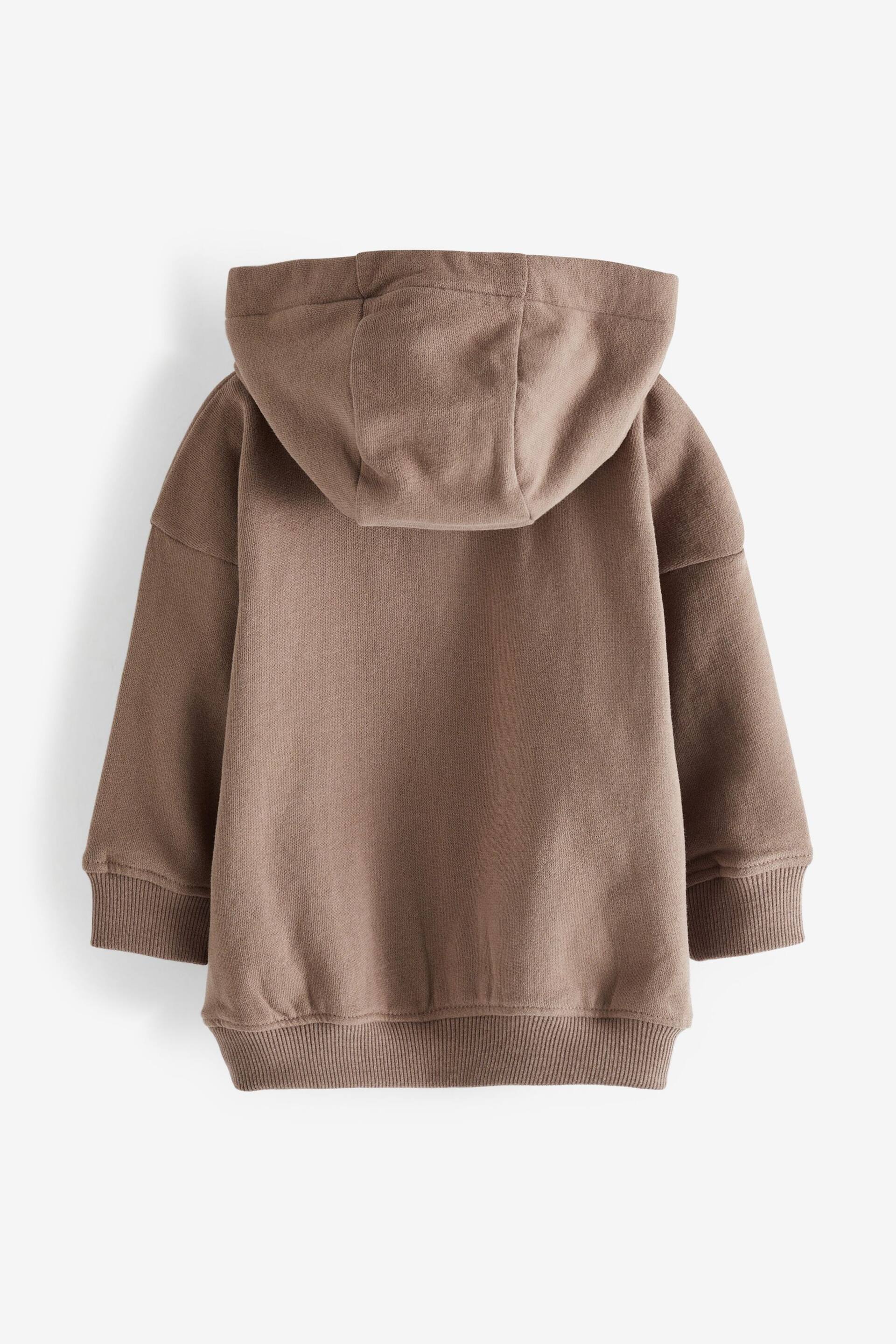 Mink Brown Soft Touch Jersey Hoodie (3mths-7yrs) - Image 6 of 7