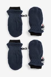 Navy Blue 2 Pack Fleece Mittens (3mths-6yrs) - Image 1 of 2