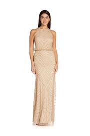 Adrianna Papell Beaded Halter Gown - Image 1 of 6
