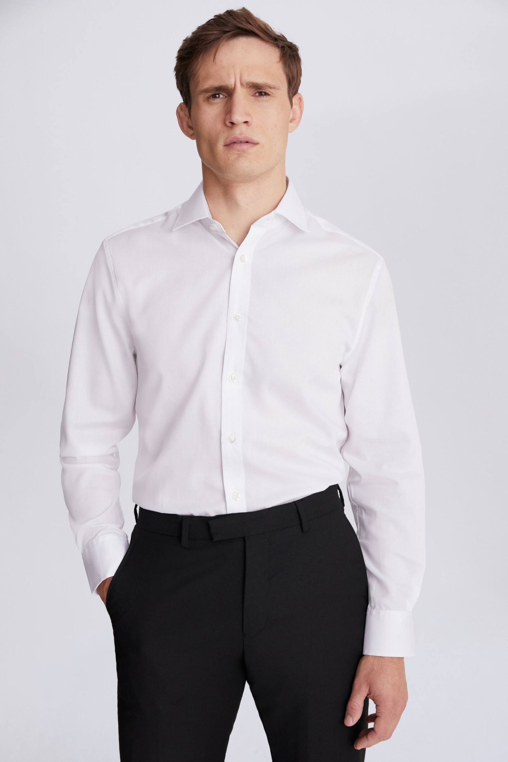 MOSS Single Cuff Dobby Tailored Fit Shirt - Image 1 of 4