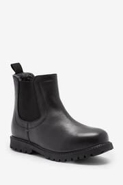 Black Standard Fit (F) Thinsulate™ Warm Lined Leather Chelsea Boots - Image 4 of 10