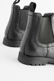 Black Standard Fit (F) Thinsulate™ Warm Lined Leather Chelsea Boots - Image 9 of 10