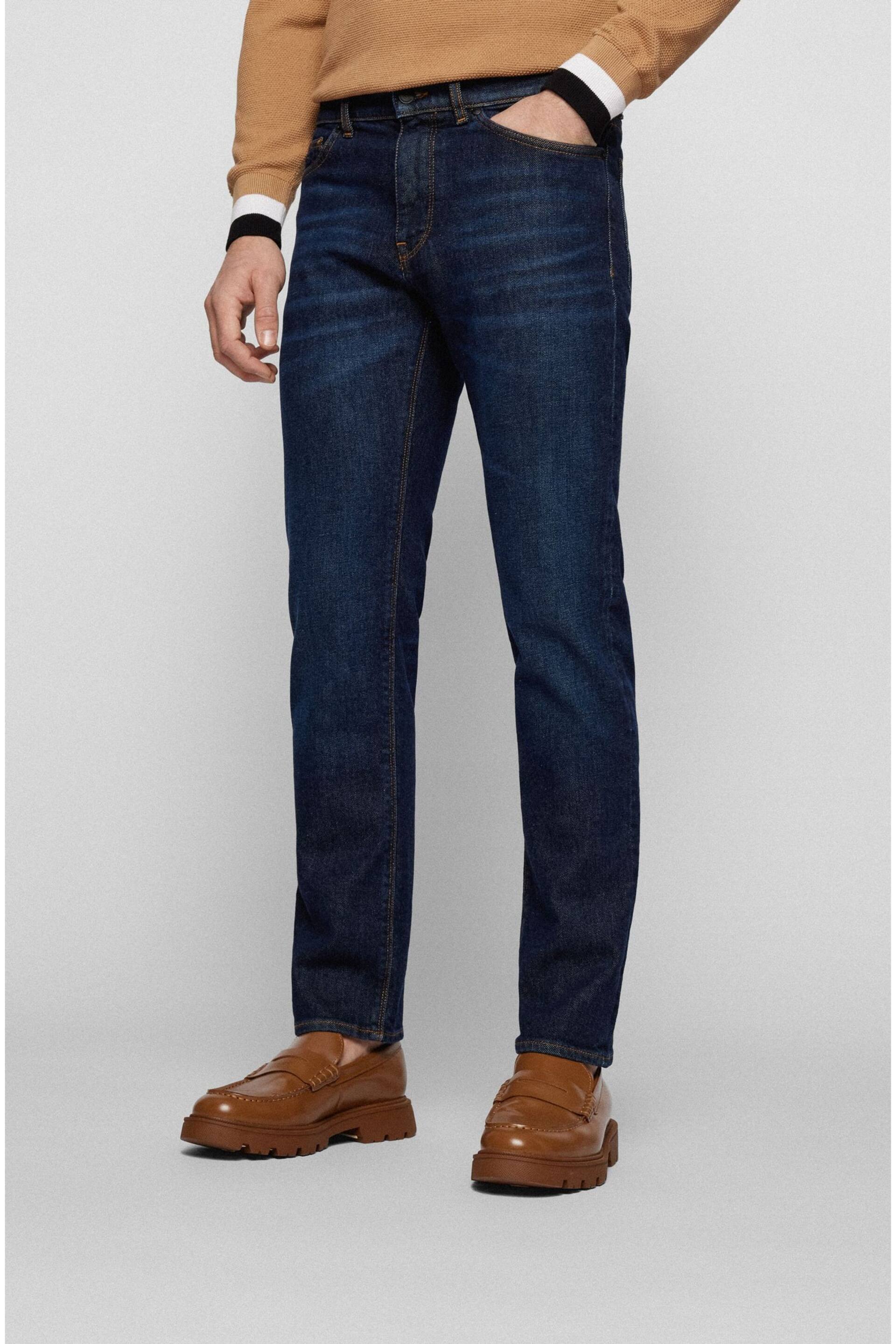 BOSS Dark Indigo Wash Maine Straight Fit Stretch Denim Jeans - Image 1 of 4
