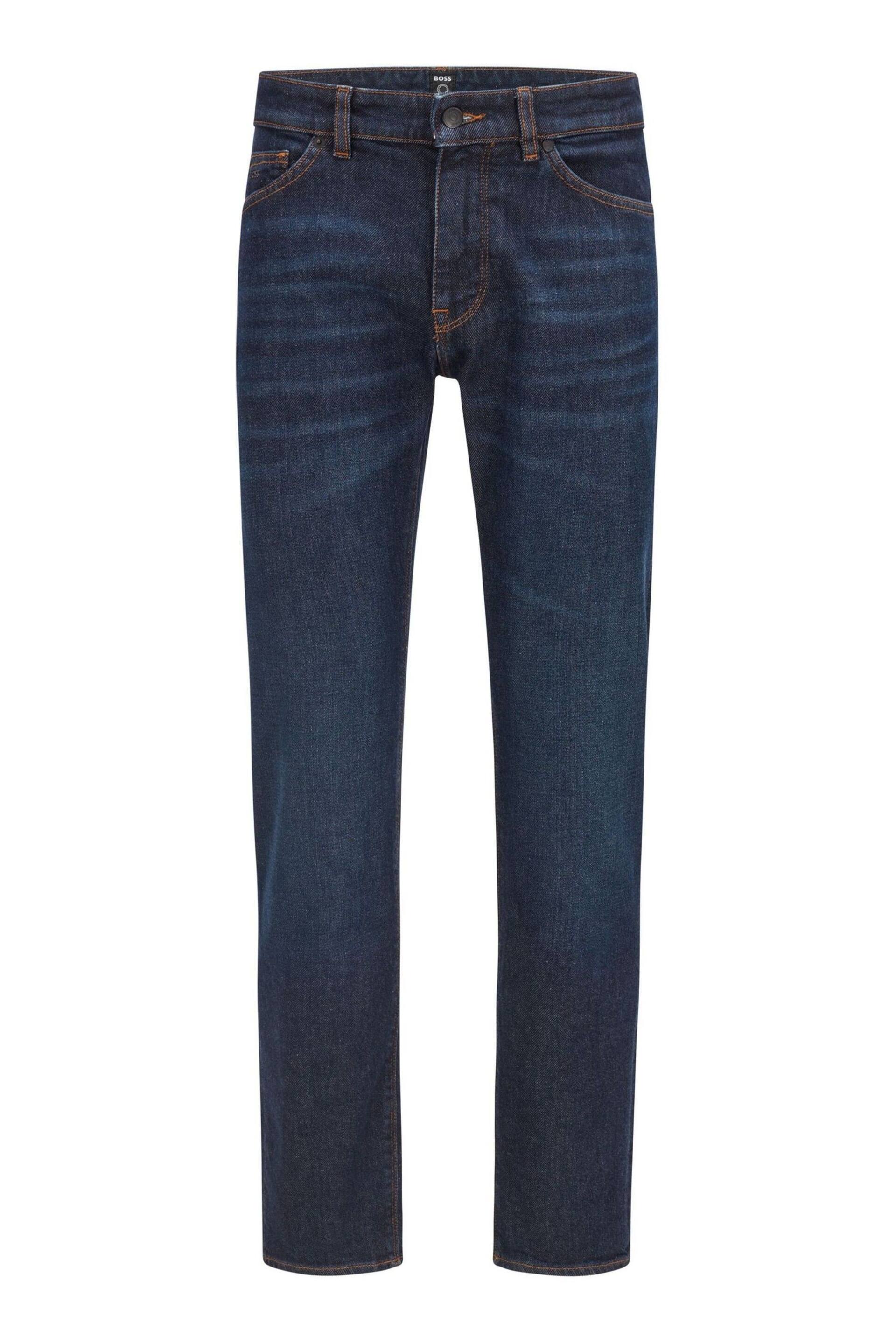 BOSS Dark Indigo Wash Maine Straight Fit Stretch Denim Jeans - Image 4 of 4