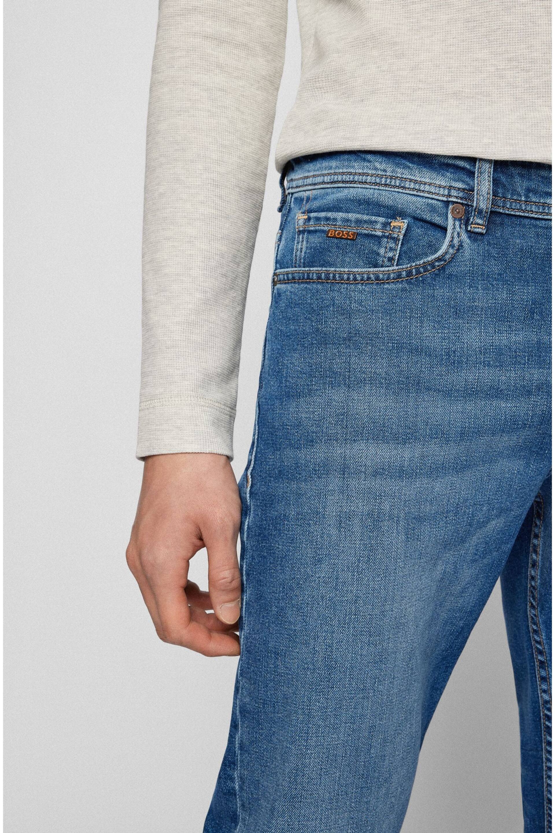 BOSS Blue Denim Regular Fit Taper Comfort Stretch Denim Jeans - Image 4 of 5