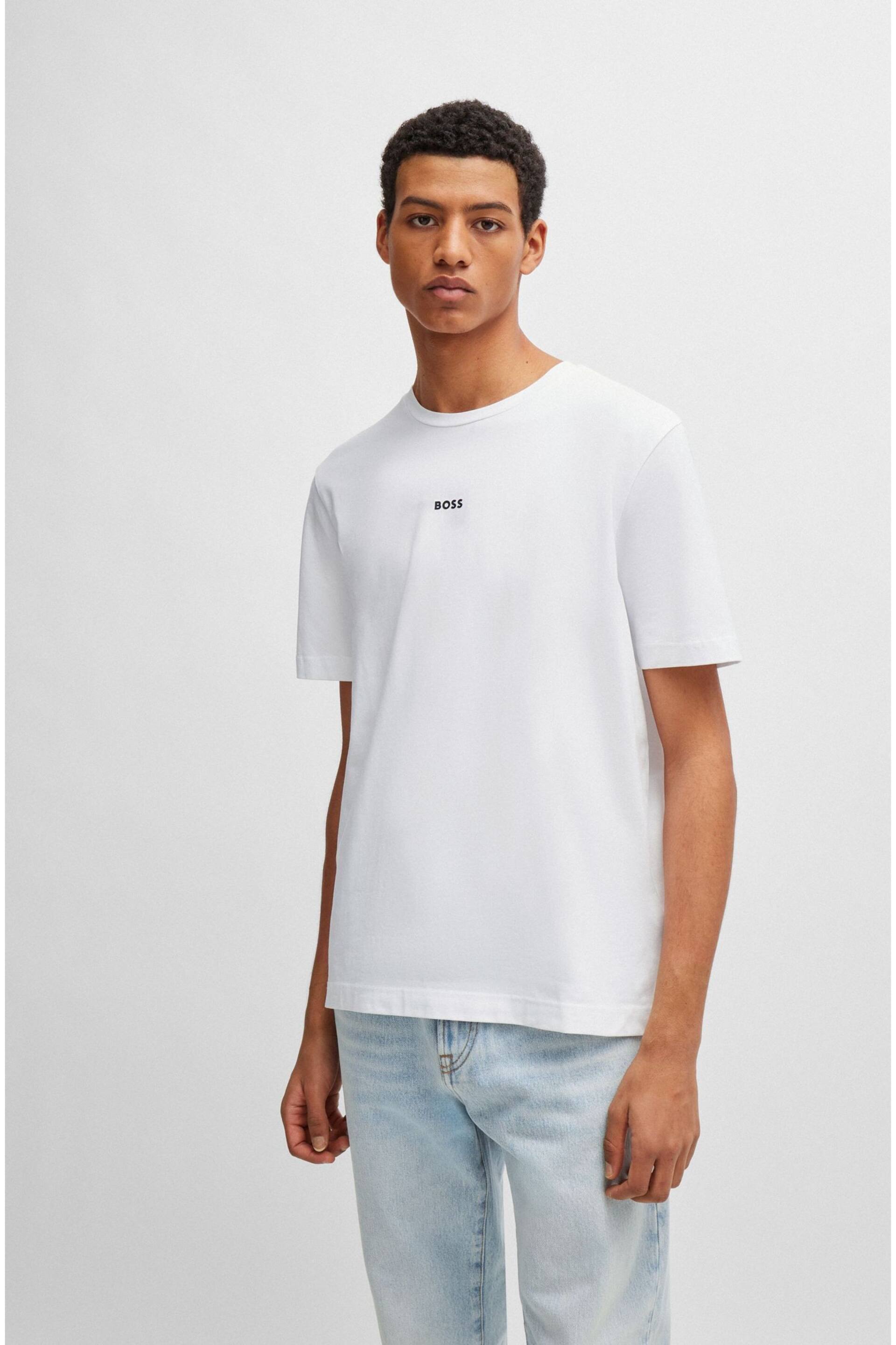 BOSS White Relaxed Fit Central Logo T-Shirt - Image 1 of 5