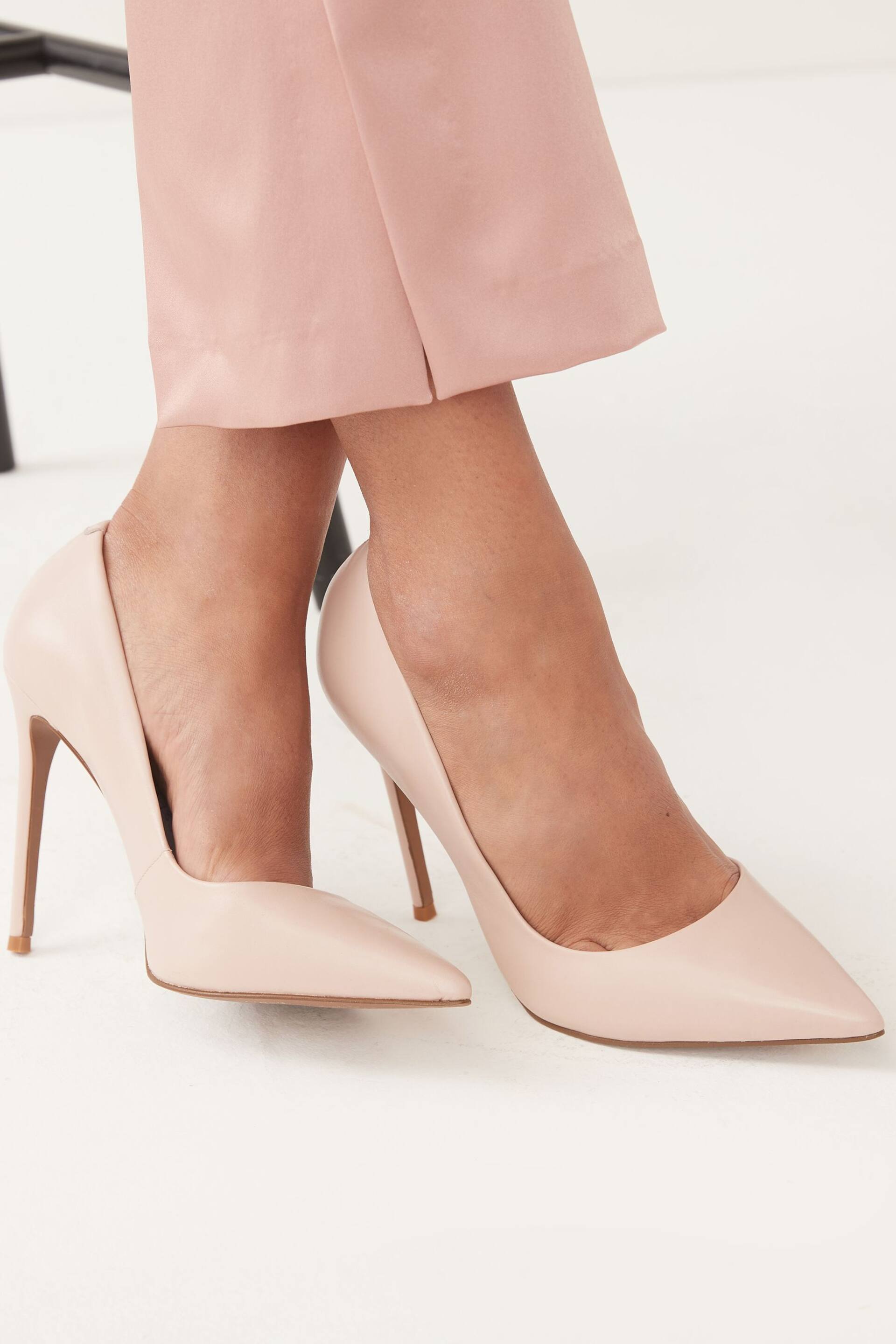 Nude Pink Signature Leather Court Shoes - Image 2 of 7