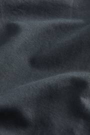 Black Cuban Collar Linen Blend Short Sleeve Shirt - Image 6 of 6