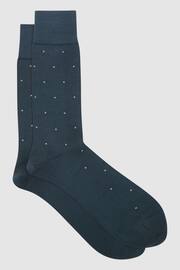 Reiss Airforce Blue Mario Spot Polka Dot Socks - Image 1 of 3