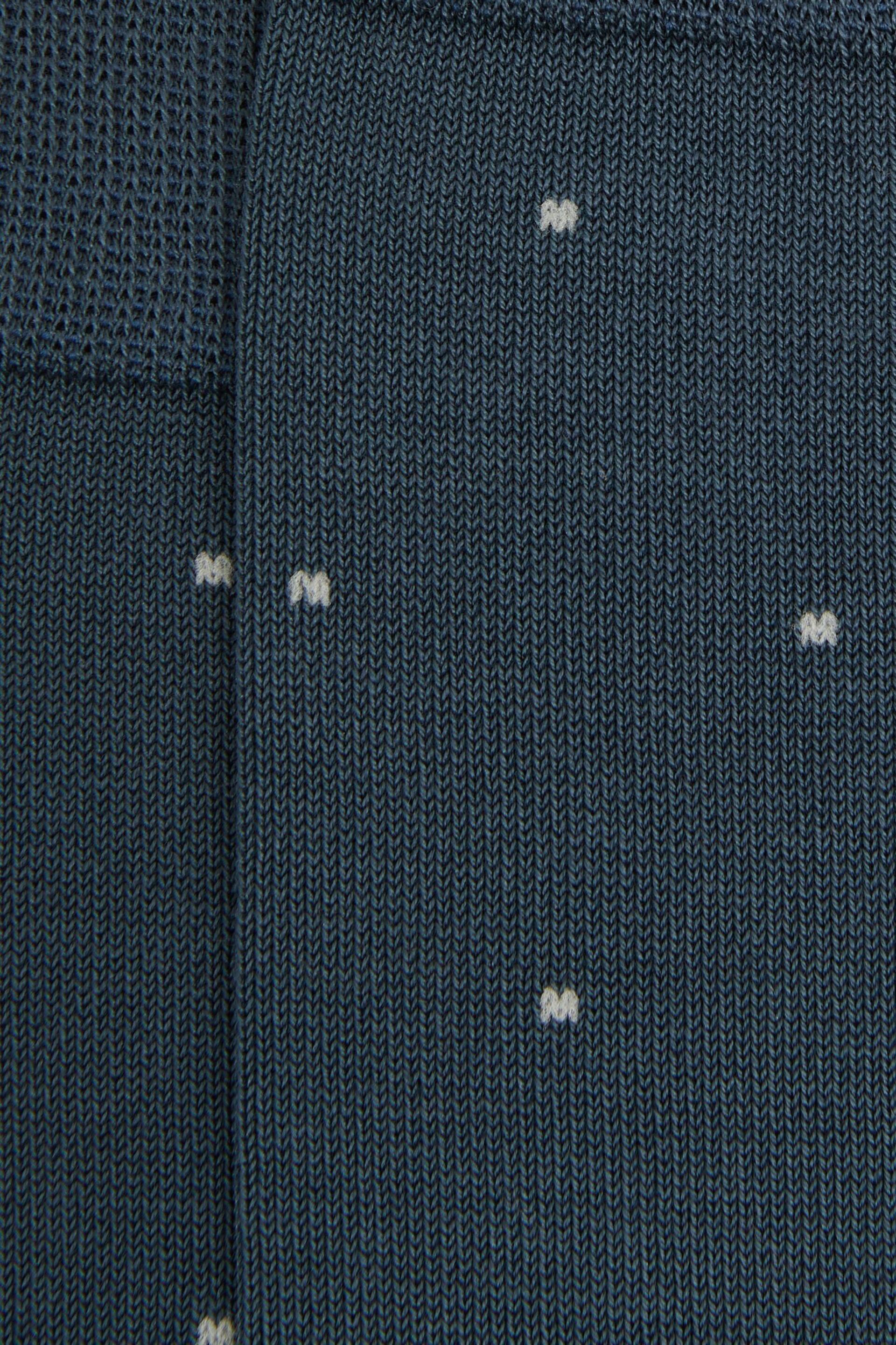 Reiss Airforce Blue Mario Spot Polka Dot Socks - Image 3 of 3