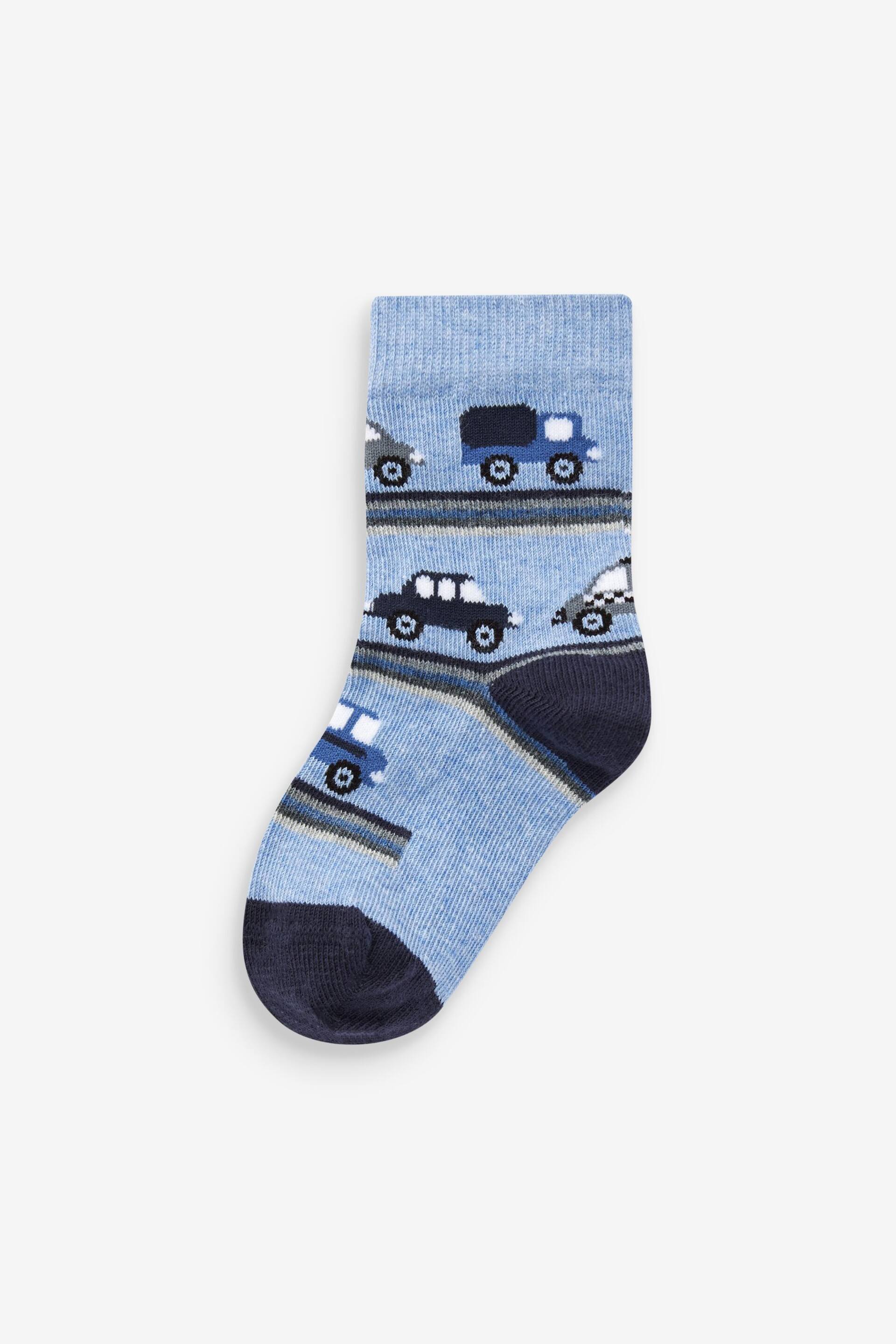 Blue Stripes/Transport Cotton Rich Socks 7 Pack - Image 6 of 8