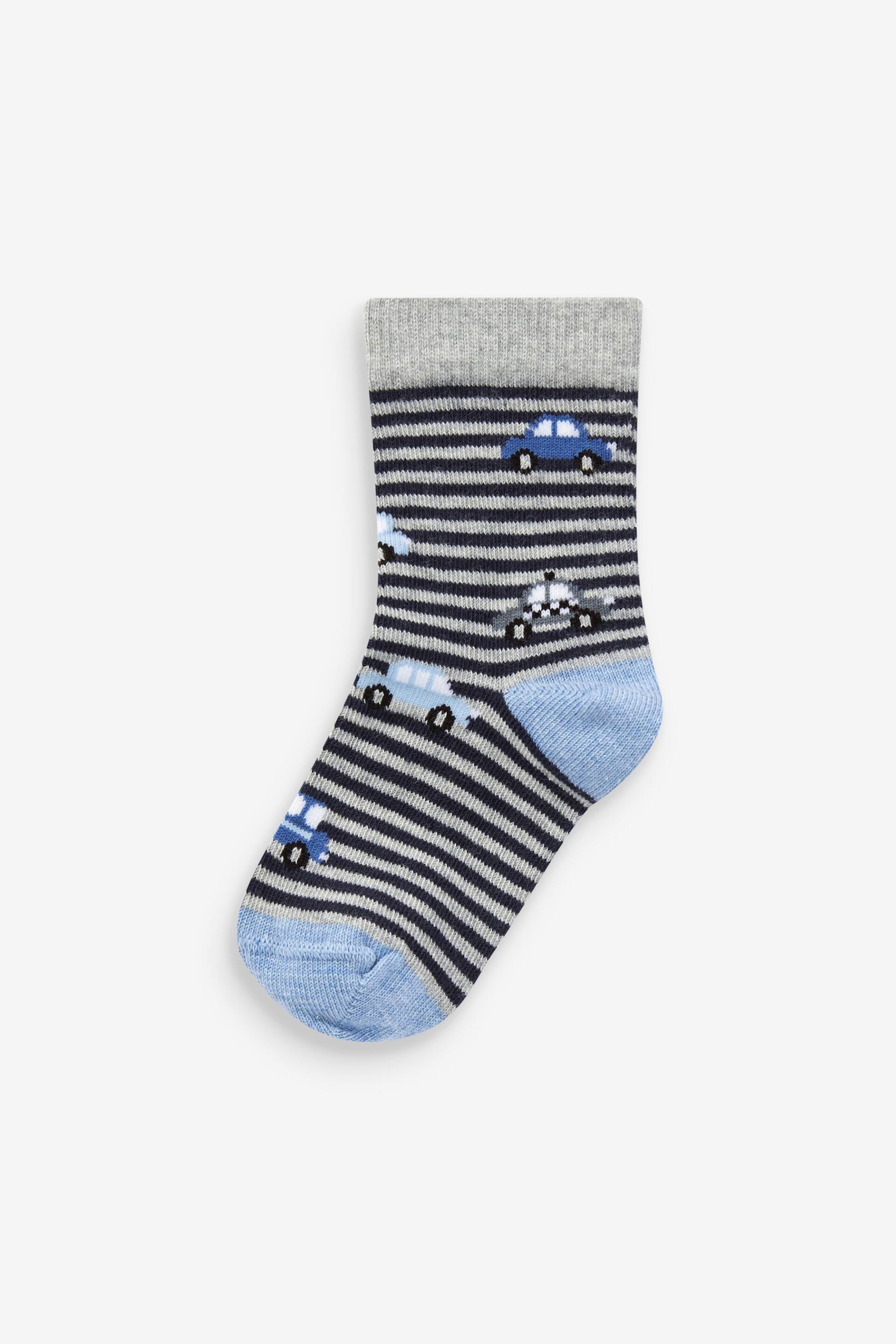 Blue Stripes/Transport Cotton Rich Socks 7 Pack - Image 8 of 8