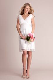 Seraphine White Short Lace V-Neck Maternity Wedding Dress - Image 5 of 5