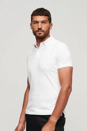 Superdry White Jersey Polo Shirt - Image 1 of 4