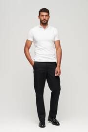 Superdry White Jersey Polo Shirt - Image 2 of 4