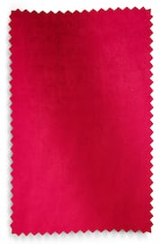Red Matte Velvet Lined Eyelet Curtains - Image 6 of 6