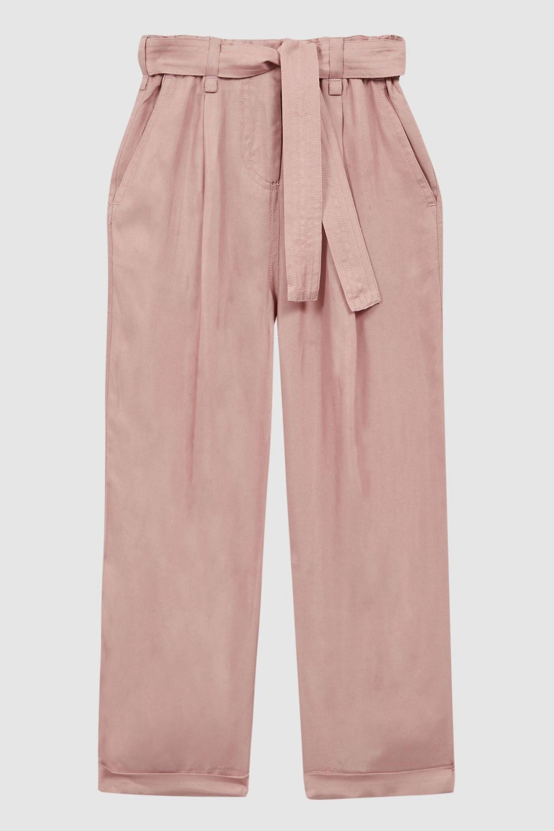 Reiss Pink Joanie Senior Paper Bag Cargo Trousers - Image 2 of 5