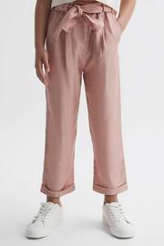 Reiss Pink Joanie Senior Paper Bag Cargo Trousers - Image 3 of 5