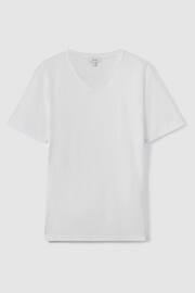 Reiss White Dayton Cotton V-Neck T-Shirt - Image 2 of 8